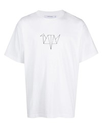 weißes bedrucktes T-Shirt mit einem Rundhalsausschnitt von Liberaiders