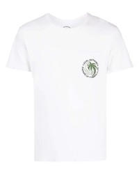 weißes bedrucktes T-Shirt mit einem Rundhalsausschnitt von Local Authority
