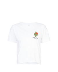 weißes bedrucktes T-Shirt mit einem Rundhalsausschnitt von Local Authority