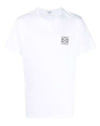 weißes bedrucktes T-Shirt mit einem Rundhalsausschnitt von Loewe