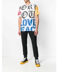 weißes bedrucktes T-Shirt mit einem Rundhalsausschnitt von Love Moschino