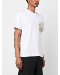 weißes bedrucktes T-Shirt mit einem Rundhalsausschnitt von VERSACE JEANS COUTURE