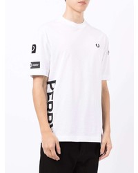 weißes bedrucktes T-Shirt mit einem Rundhalsausschnitt von Fred Perry