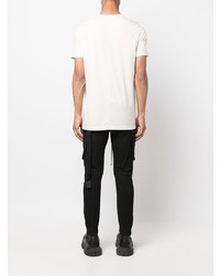 weißes bedrucktes T-Shirt mit einem Rundhalsausschnitt von Rick Owens DRKSHDW