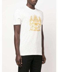 weißes bedrucktes T-Shirt mit einem Rundhalsausschnitt von Versace