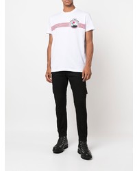 weißes bedrucktes T-Shirt mit einem Rundhalsausschnitt von DSQUARED2