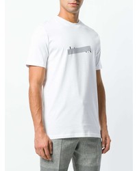 weißes bedrucktes T-Shirt mit einem Rundhalsausschnitt von Lanvin