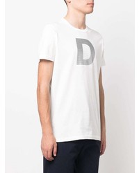 weißes bedrucktes T-Shirt mit einem Rundhalsausschnitt von Diesel