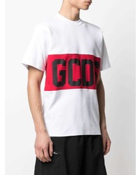 weißes bedrucktes T-Shirt mit einem Rundhalsausschnitt von Gcds