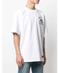 weißes bedrucktes T-Shirt mit einem Rundhalsausschnitt von Heron Preston