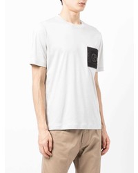 weißes bedrucktes T-Shirt mit einem Rundhalsausschnitt von Giorgio Armani