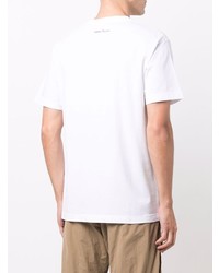 weißes bedrucktes T-Shirt mit einem Rundhalsausschnitt von Stone Island