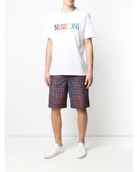 weißes bedrucktes T-Shirt mit einem Rundhalsausschnitt von Missoni