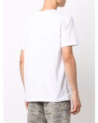 weißes bedrucktes T-Shirt mit einem Rundhalsausschnitt von Koché