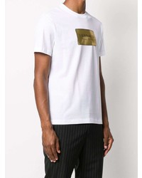 weißes bedrucktes T-Shirt mit einem Rundhalsausschnitt von Versace