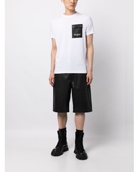 weißes bedrucktes T-Shirt mit einem Rundhalsausschnitt von Karl Lagerfeld