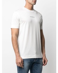 weißes bedrucktes T-Shirt mit einem Rundhalsausschnitt von Emporio Armani