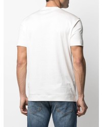 weißes bedrucktes T-Shirt mit einem Rundhalsausschnitt von Emporio Armani