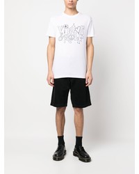 weißes bedrucktes T-Shirt mit einem Rundhalsausschnitt von Viktor & Rolf