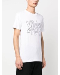 weißes bedrucktes T-Shirt mit einem Rundhalsausschnitt von Viktor & Rolf