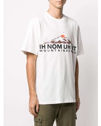 weißes bedrucktes T-Shirt mit einem Rundhalsausschnitt von Ih Nom Uh Nit