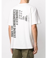 weißes bedrucktes T-Shirt mit einem Rundhalsausschnitt von Ih Nom Uh Nit