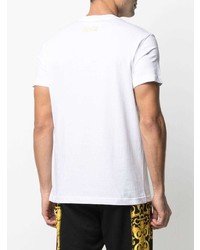 weißes bedrucktes T-Shirt mit einem Rundhalsausschnitt von VERSACE JEANS COUTURE