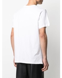 weißes bedrucktes T-Shirt mit einem Rundhalsausschnitt von Helmut Lang