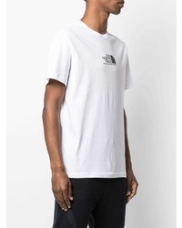 weißes bedrucktes T-Shirt mit einem Rundhalsausschnitt von The North Face