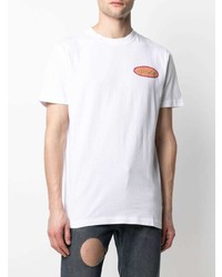 weißes bedrucktes T-Shirt mit einem Rundhalsausschnitt von Off-White