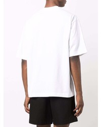 weißes bedrucktes T-Shirt mit einem Rundhalsausschnitt von Acne Studios