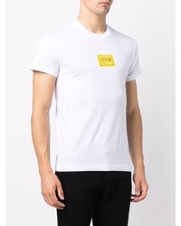 weißes bedrucktes T-Shirt mit einem Rundhalsausschnitt von VERSACE JEANS COUTURE