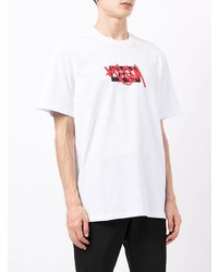 weißes bedrucktes T-Shirt mit einem Rundhalsausschnitt von MSGM