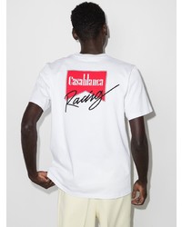 weißes bedrucktes T-Shirt mit einem Rundhalsausschnitt von Casablanca