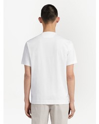 weißes bedrucktes T-Shirt mit einem Rundhalsausschnitt von Z Zegna