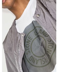 weißes bedrucktes T-Shirt mit einem Rundhalsausschnitt von Stone Island