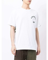 weißes bedrucktes T-Shirt mit einem Rundhalsausschnitt von A Bathing Ape