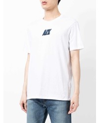 weißes bedrucktes T-Shirt mit einem Rundhalsausschnitt von Armani Exchange