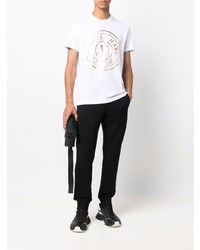 weißes bedrucktes T-Shirt mit einem Rundhalsausschnitt von VERSACE JEANS COUTURE