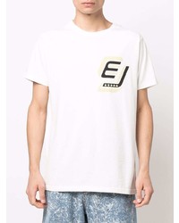 weißes bedrucktes T-Shirt mit einem Rundhalsausschnitt von Enterprise Japan