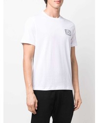 weißes bedrucktes T-Shirt mit einem Rundhalsausschnitt von Ea7 Emporio Armani