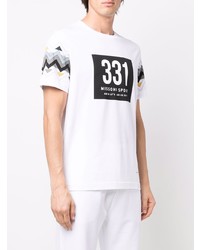 weißes bedrucktes T-Shirt mit einem Rundhalsausschnitt von Missoni