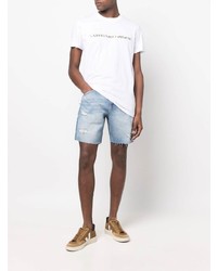 weißes bedrucktes T-Shirt mit einem Rundhalsausschnitt von Calvin Klein Jeans