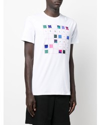 weißes bedrucktes T-Shirt mit einem Rundhalsausschnitt von Armani Exchange