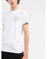 weißes bedrucktes T-Shirt mit einem Rundhalsausschnitt von VERSACE JEANS COUTURE