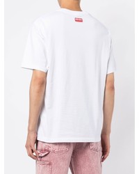 weißes bedrucktes T-Shirt mit einem Rundhalsausschnitt von Kenzo