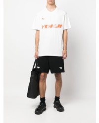 weißes bedrucktes T-Shirt mit einem Rundhalsausschnitt von Y-3