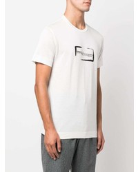 weißes bedrucktes T-Shirt mit einem Rundhalsausschnitt von Emporio Armani