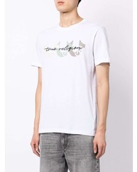 weißes bedrucktes T-Shirt mit einem Rundhalsausschnitt von True Religion