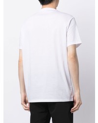 weißes bedrucktes T-Shirt mit einem Rundhalsausschnitt von Armani Exchange